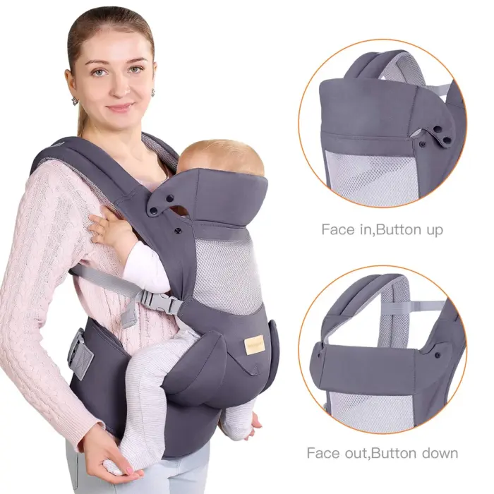 Breathable All-Position Baby Carrier for Healthy Hip Development