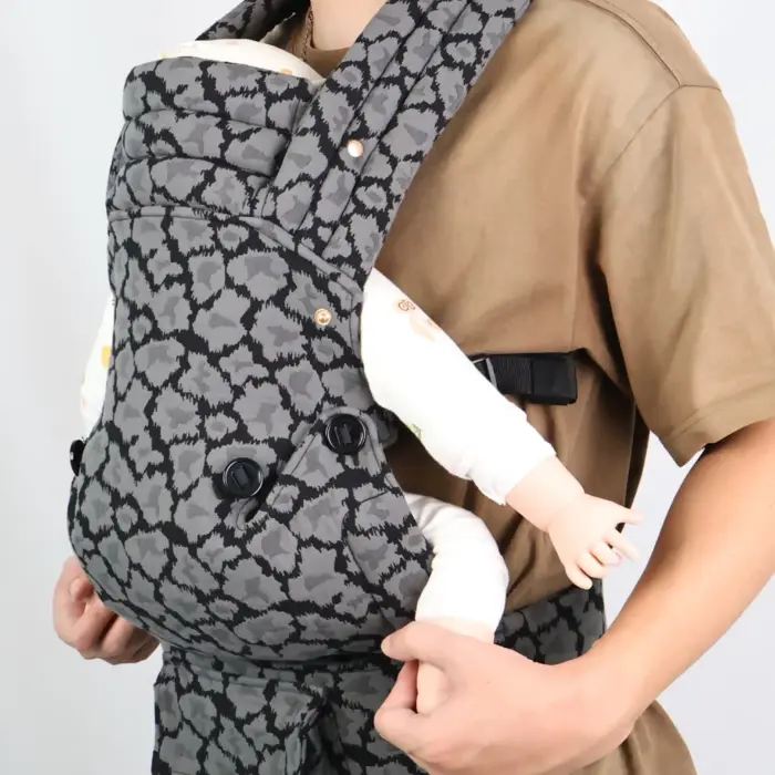 Jacquard-Weave Printed Baby Carrier with Channelled Cross-Back Straps