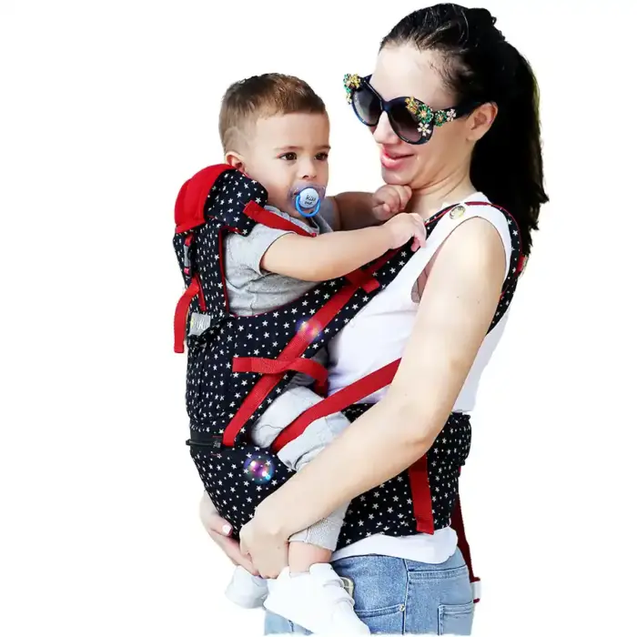 Babykly Hip Seat Baby Carrier with Hood & Storage Pocket