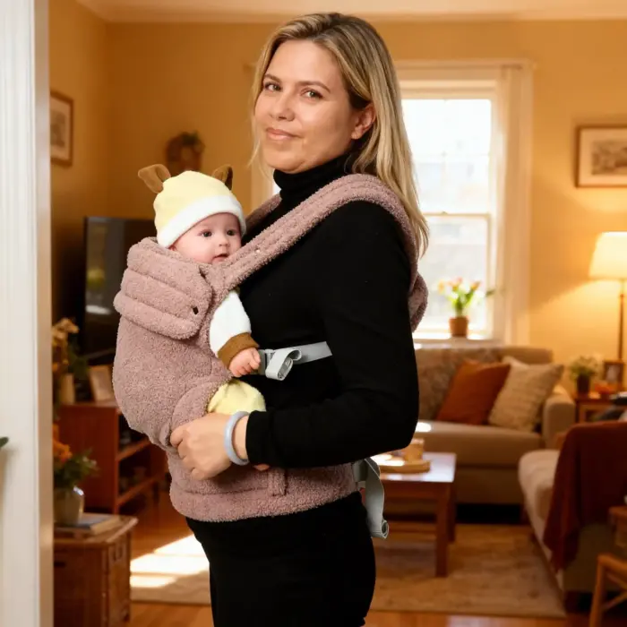 Bouclé Teddy Sherpa Baby Carrier with Cross-Back Straps