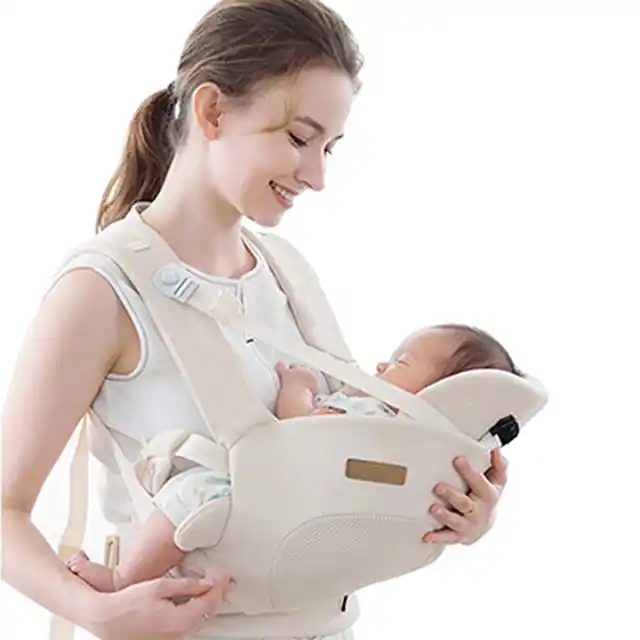 Ergonomic Cotton Baby Carrier with Newborn Head Support
