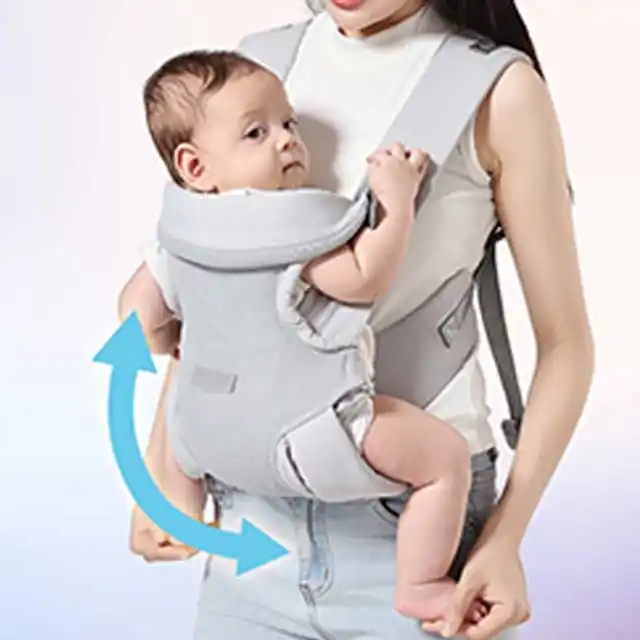 Ergonomic Mesh Baby Carrier with Foldable Hood, Newborn to Toddler