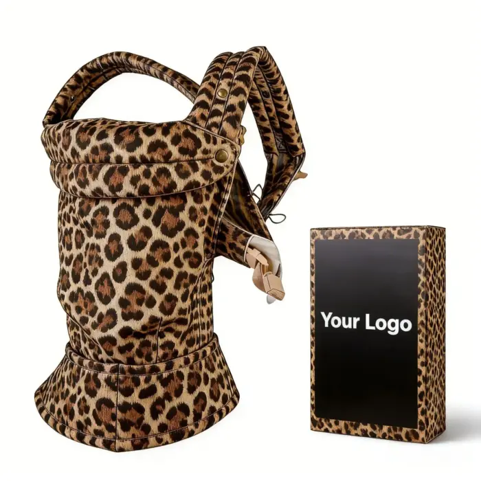 Padded Tie Baby Carrier — Leopard Velvet or Ivory Ribbed Cotton
