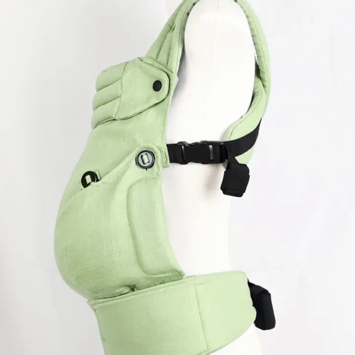 Linen Soft-Structured Carrier with Channelled Cross-Back Straps and Wide Waist Belt