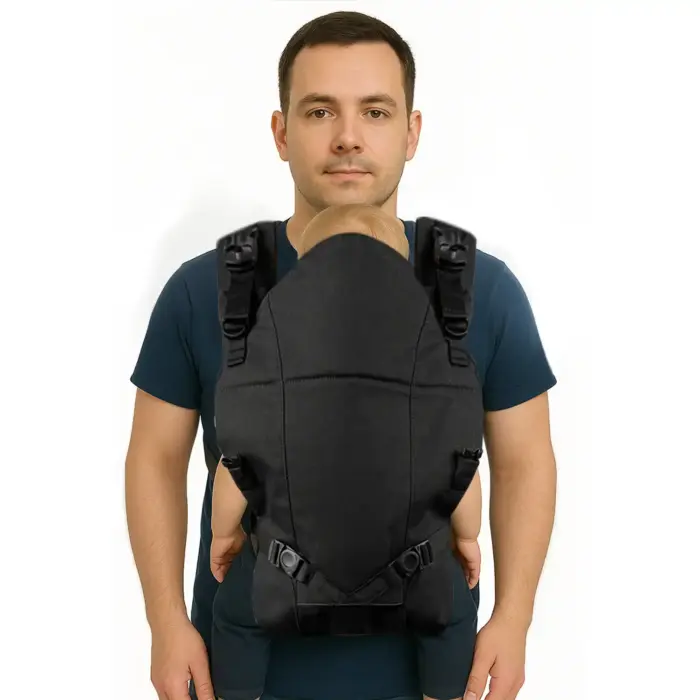 Minimalist Soft Structured Baby Carrier | Criss-Cross Straps | Black