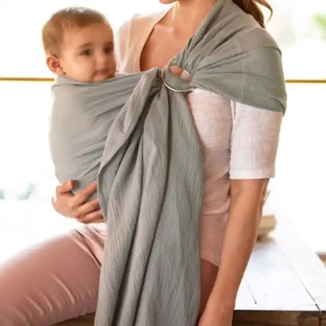 Muslin Cotton Ring Sling — Lightweight Breathable, 3 Colours