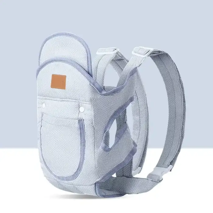 Printed Cotton Wrap-Style Baby Carrier with Hood & Front Pocket