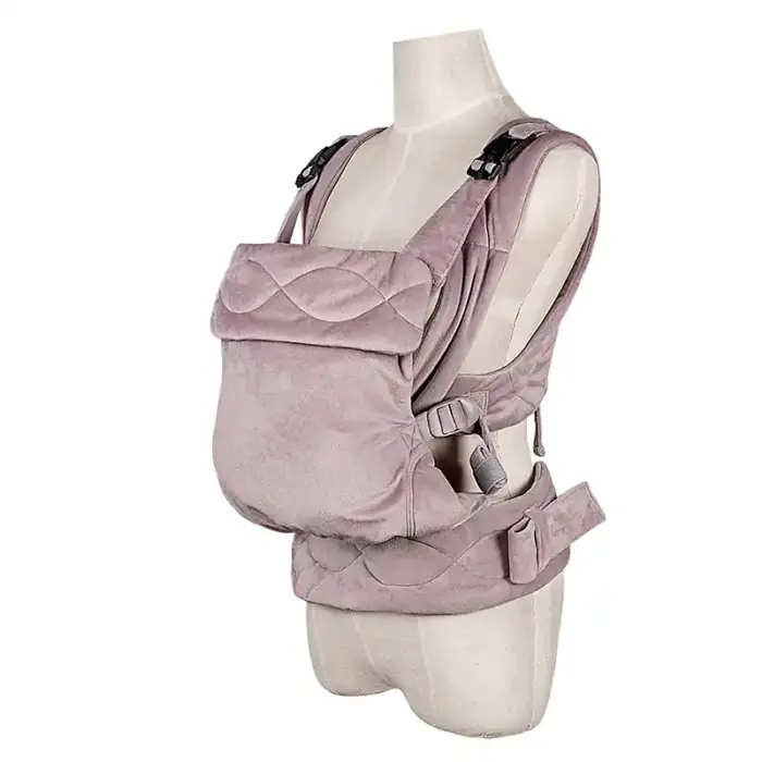 Quilted Velour Baby Carrier with Crossback Straps — Newborn to Toddler