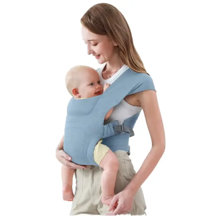 Soft Knit Wrap Baby Carrier with Buckle — Newborn Front Carry
