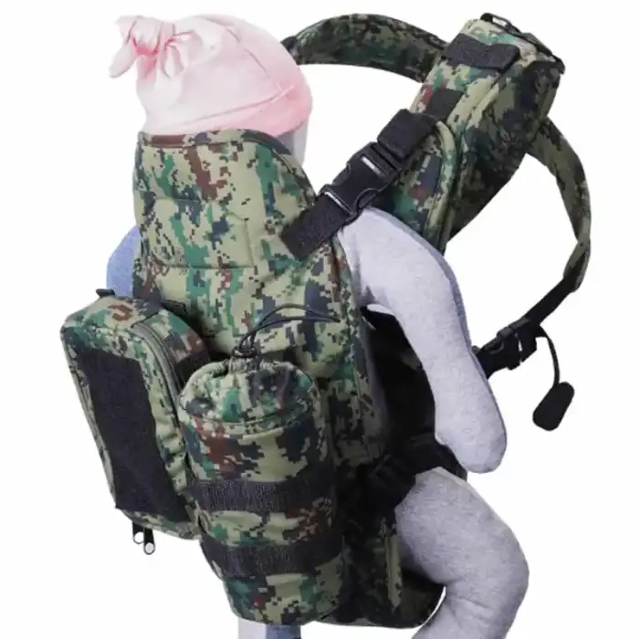 Tactical Digital Camo Baby Carrier — MOLLE Pouch & Bottle Holder