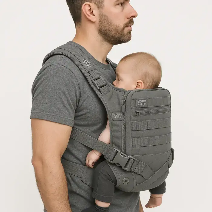 Tactical MOLLE Baby Carrier for Dads | Front Carry Newborn to Toddler