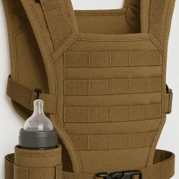 Tactical MOLLE Baby Carrier — Front Carry, Coyote Tan