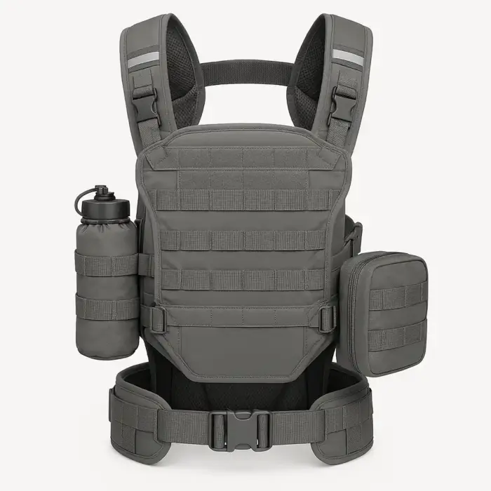 Tactical MOLLE Baby Carrier with Pouches & Reflective Strip