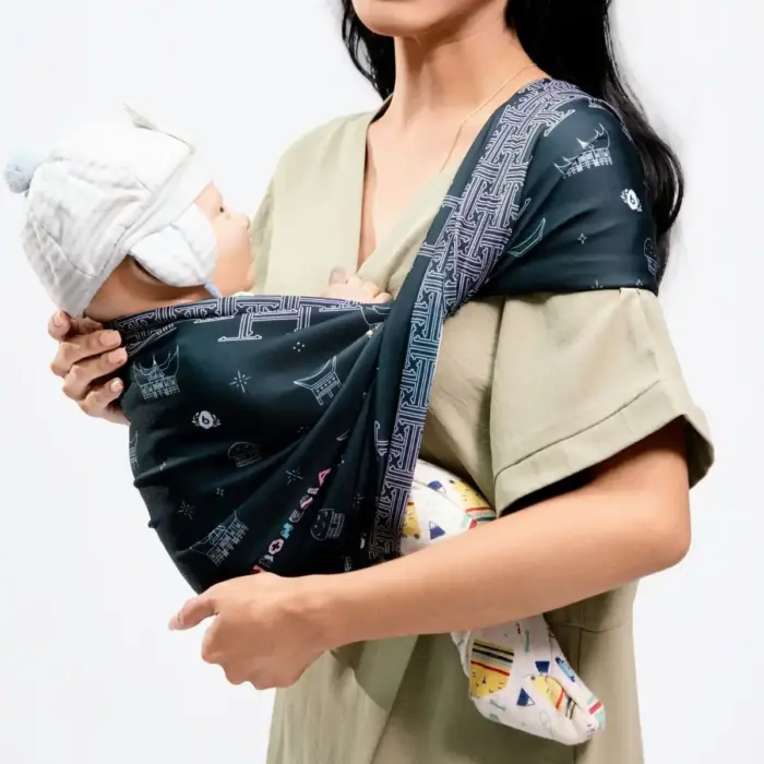 Woven Cotton Ring Sling — Cultural Print, Front & Hip Carry